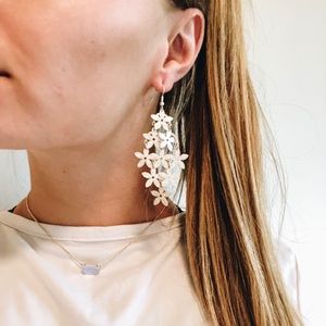 Sparkly Sliver Flower Earrings